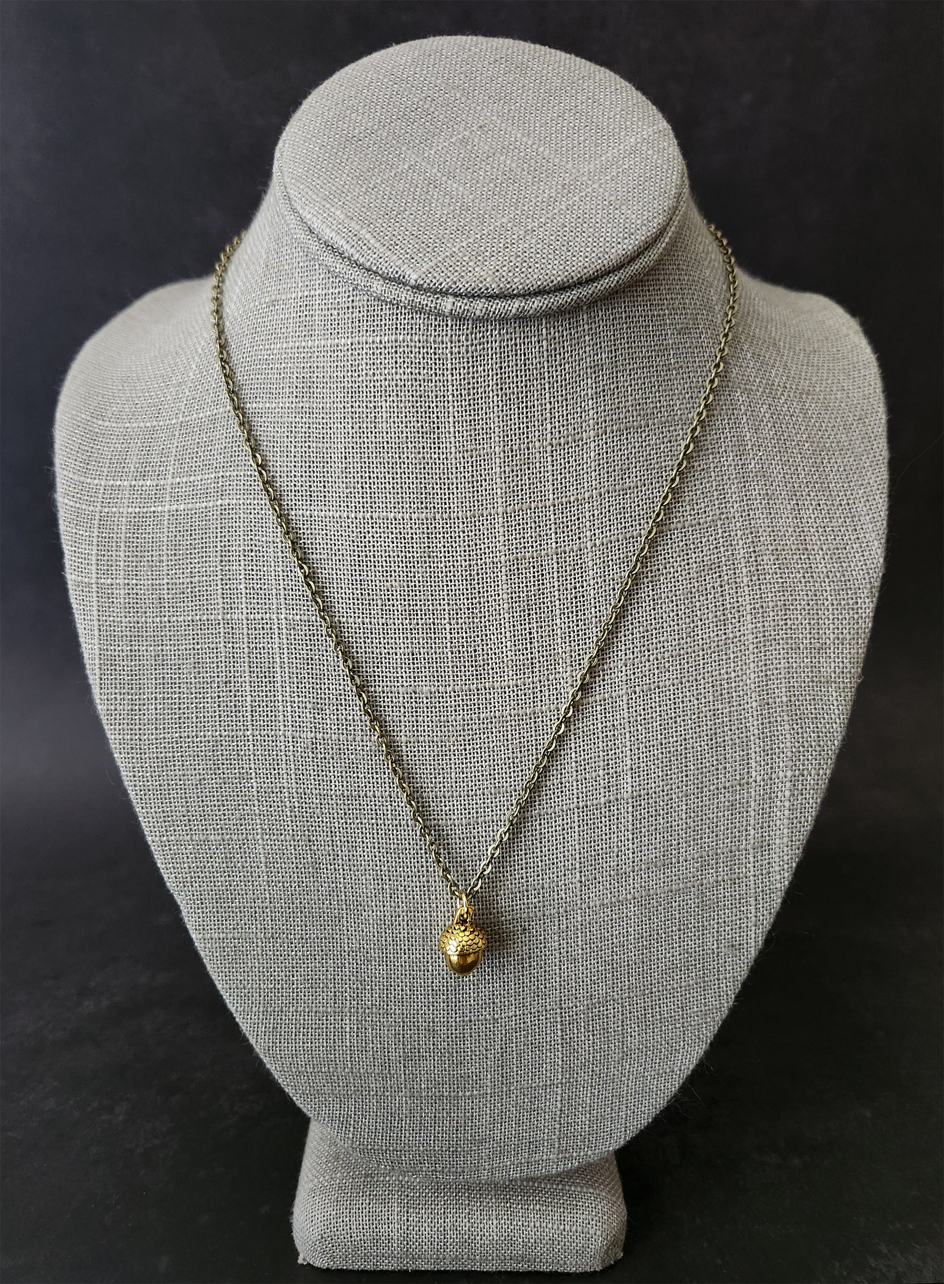 golden acorn necklace