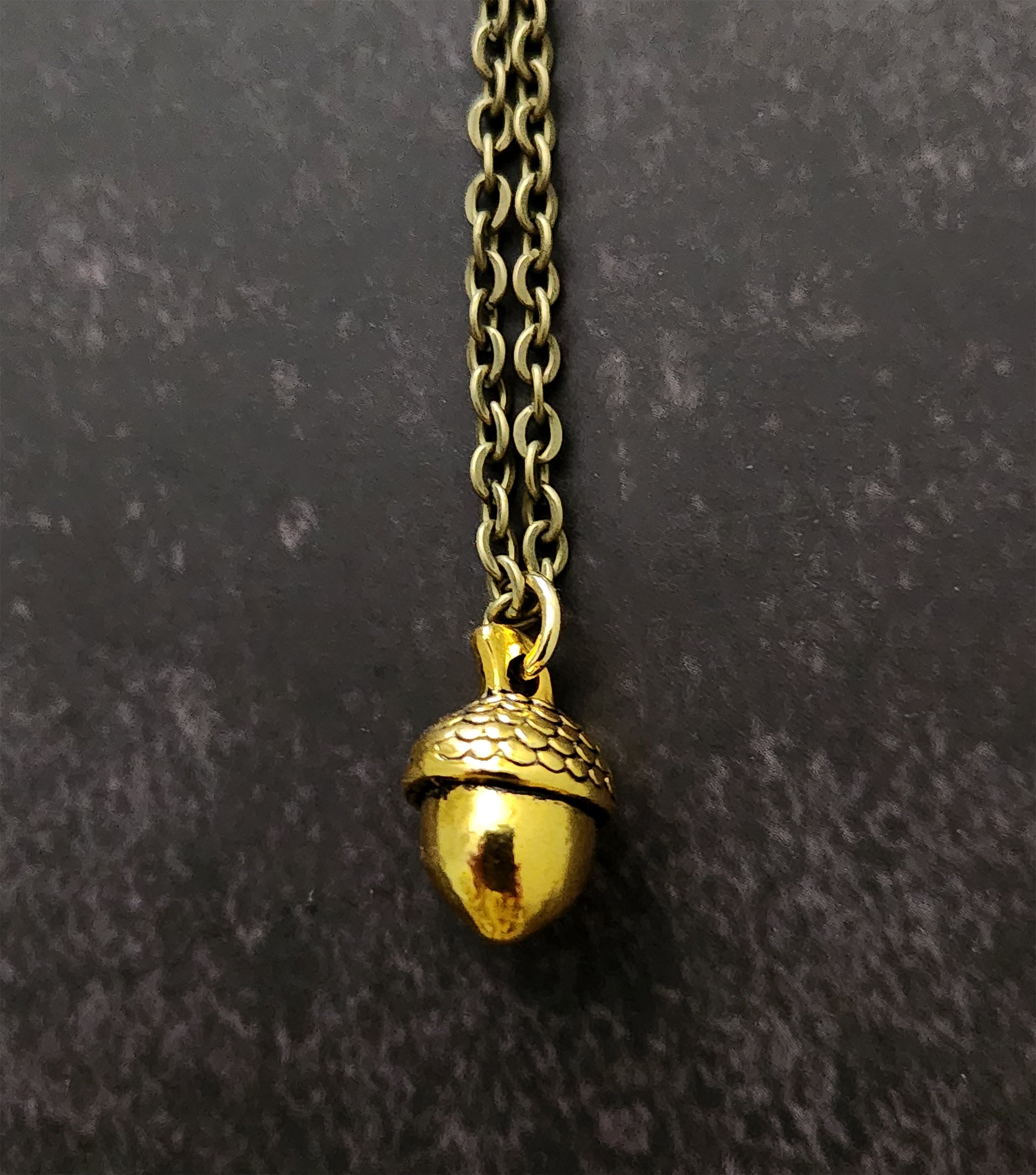 golden acorn necklace