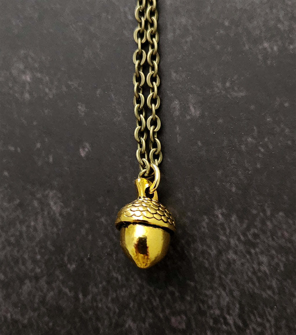 golden acorn necklace