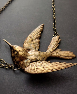 large hummingbird flower necklace