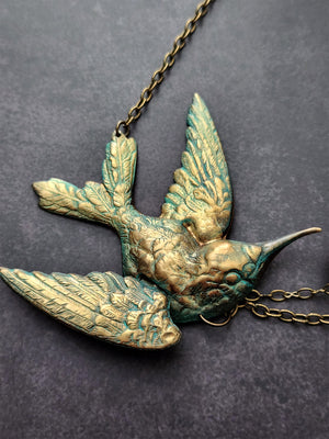 large hummingbird flower necklace