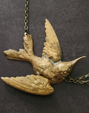 large hummingbird flower necklace