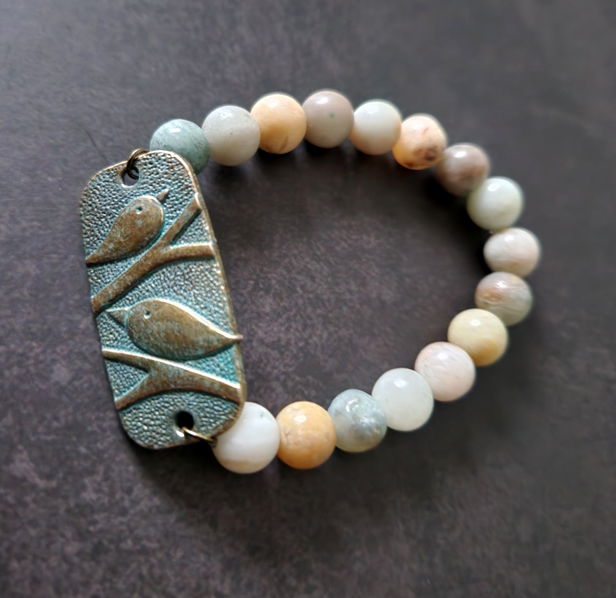 love birds amazonite bracelet