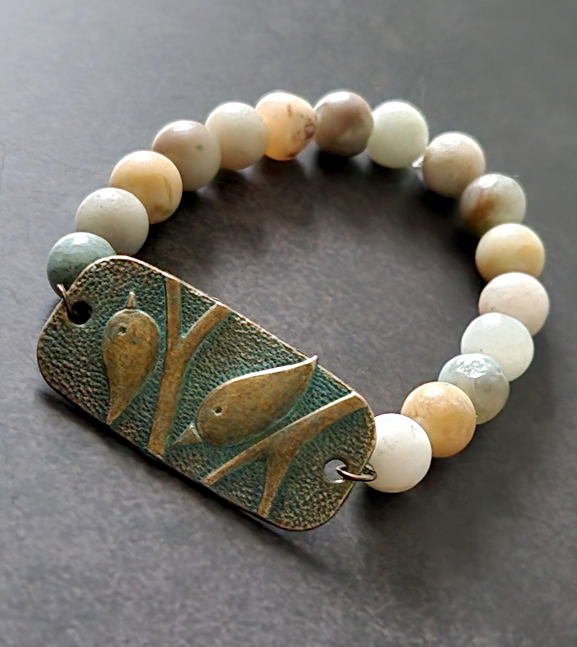 love birds amazonite bracelet