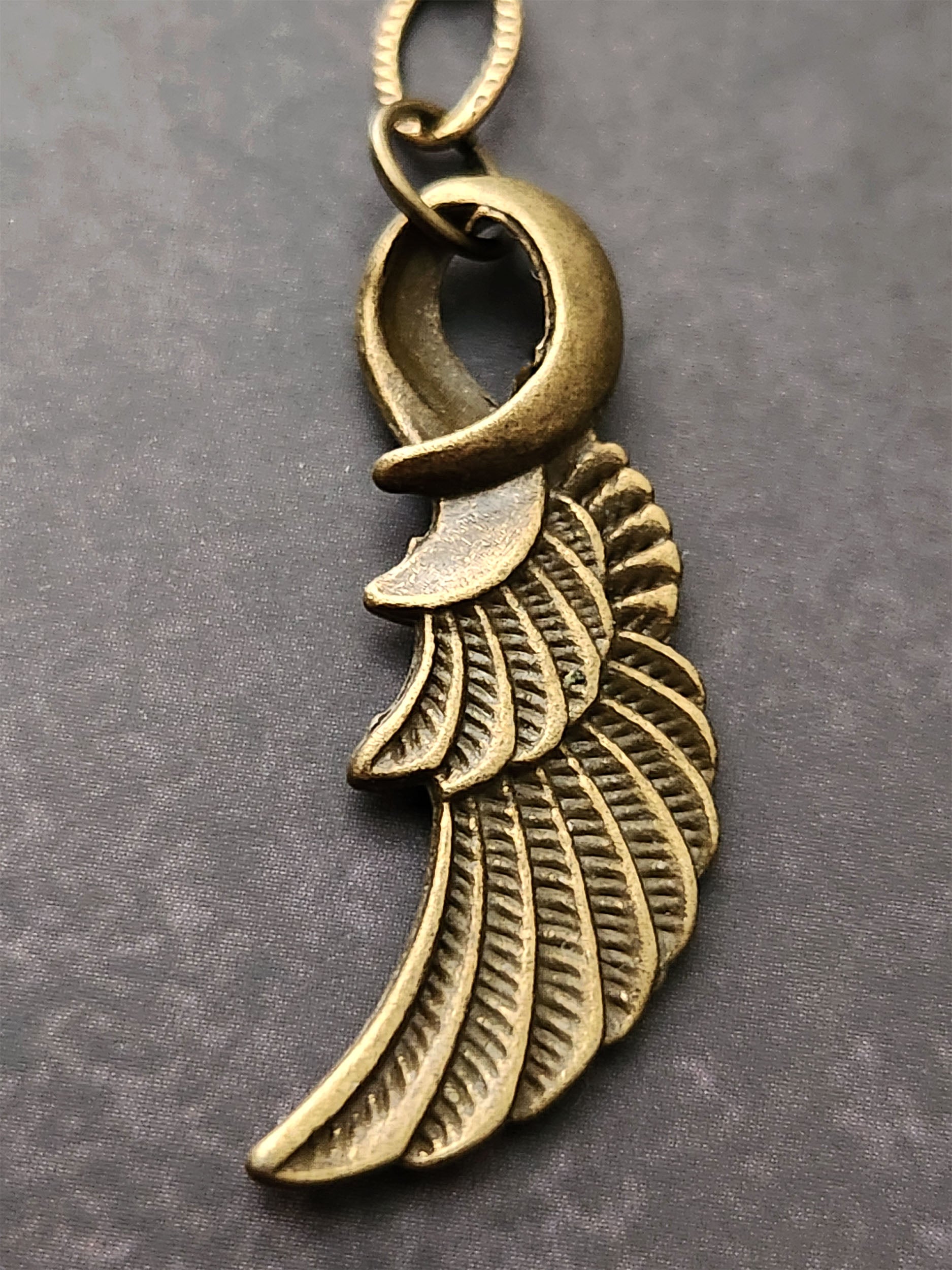 bronze angel wing earrings