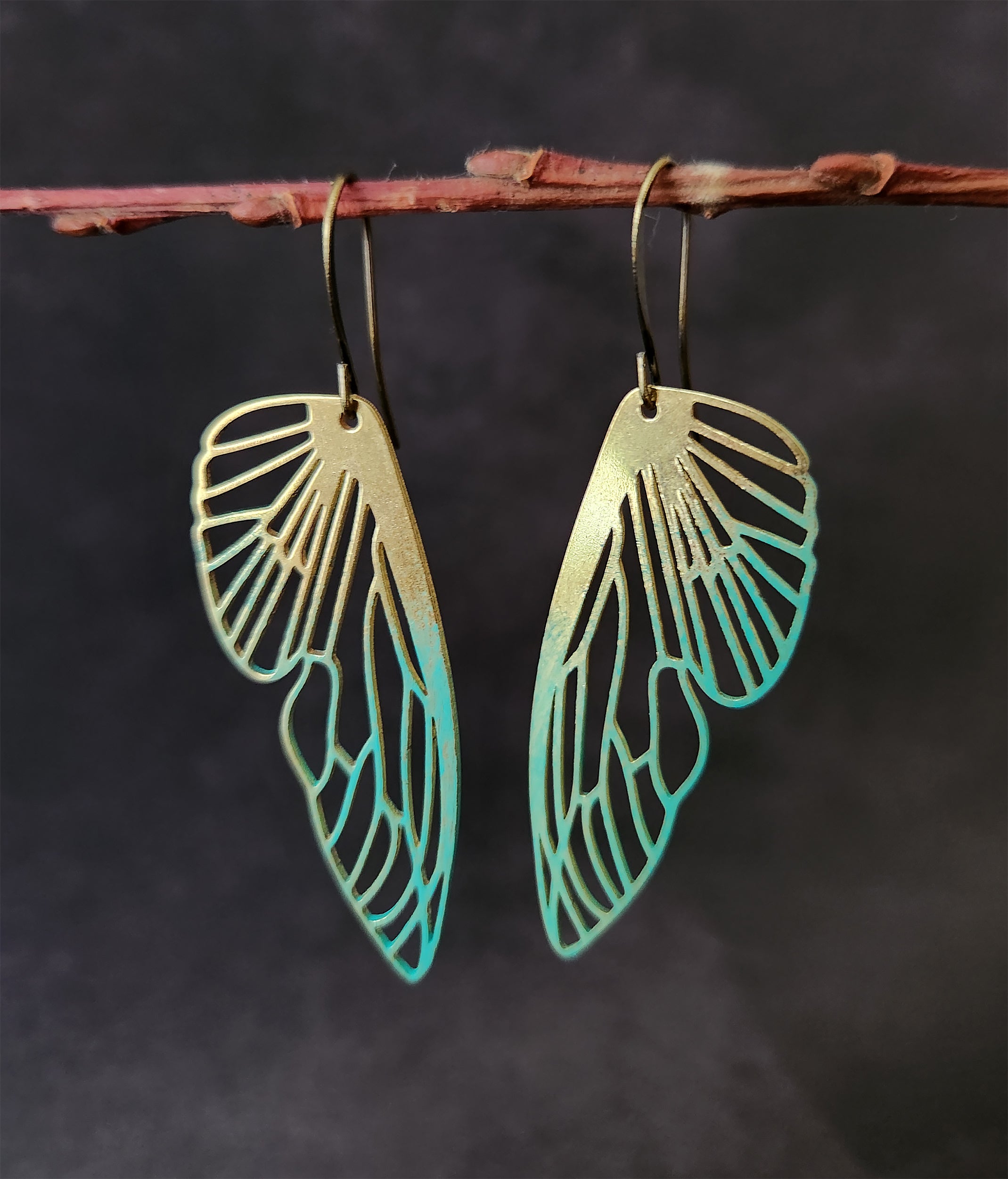 painted wing earrings