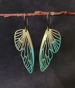 painted wing earrings