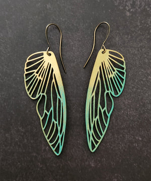 painted wing earrings