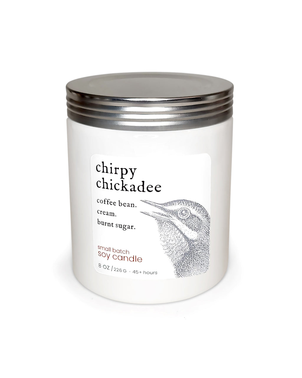 chirpy chickadee ~ soy candle.