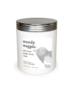 moody magpie ~ soy candle.