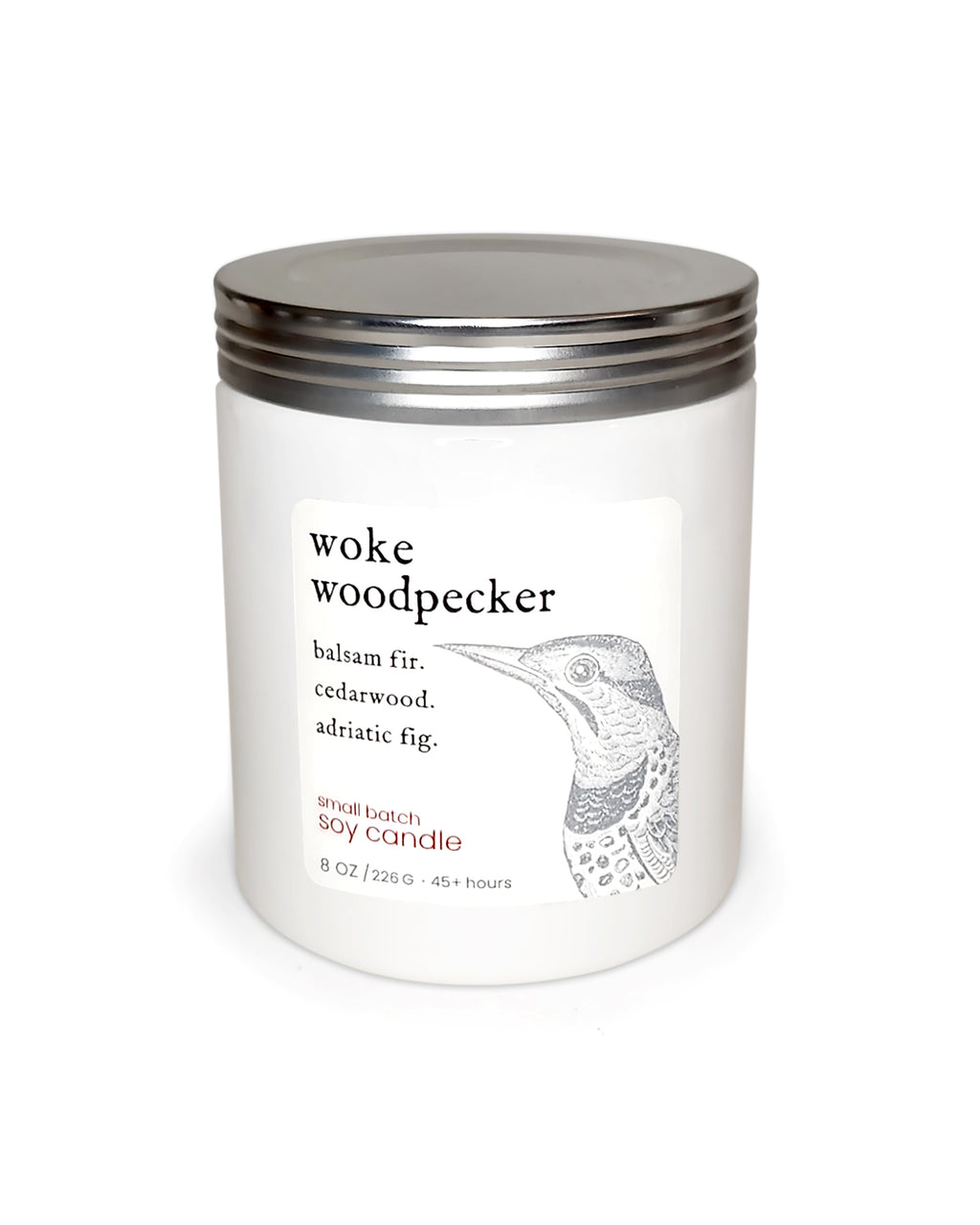 woke woodpecker ~ soy candle.