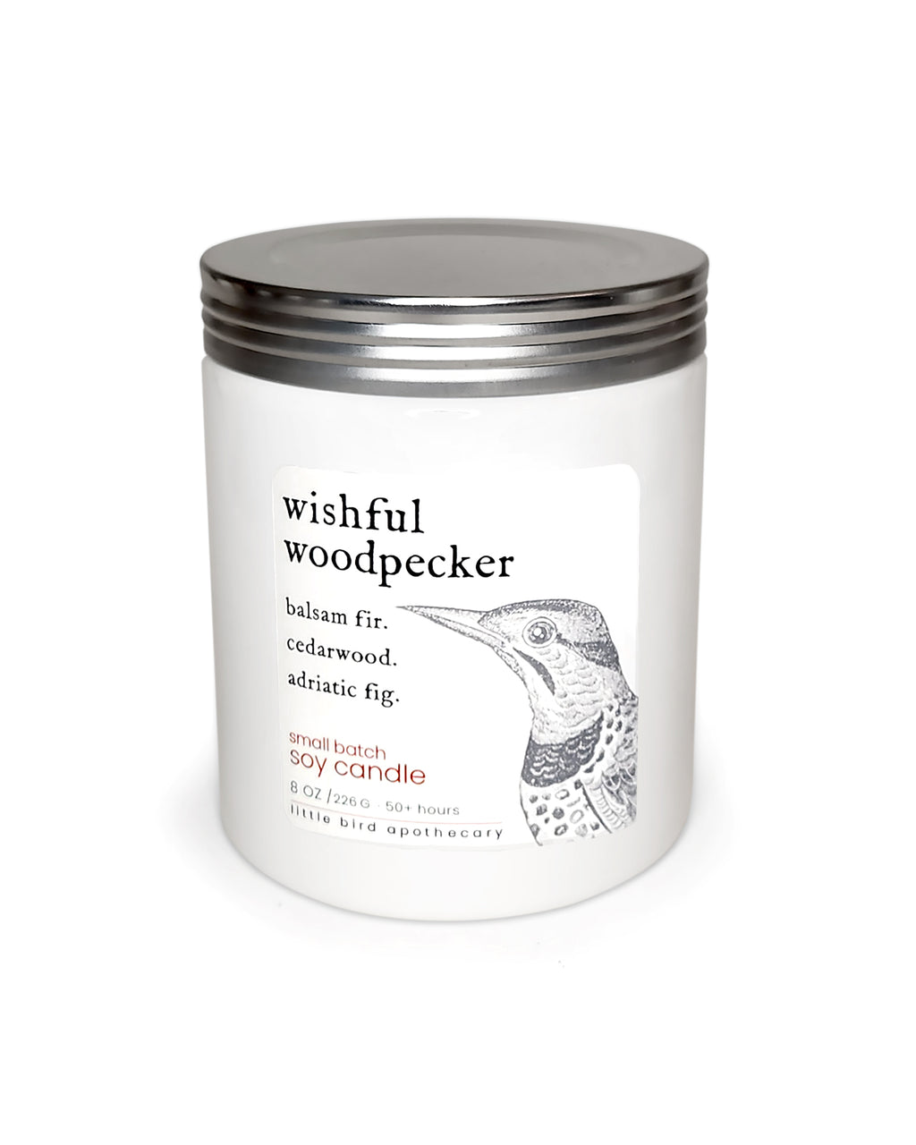 wishful woodpecker ~ soy candle.