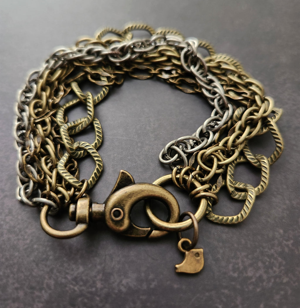 chunky mix chain bracelet