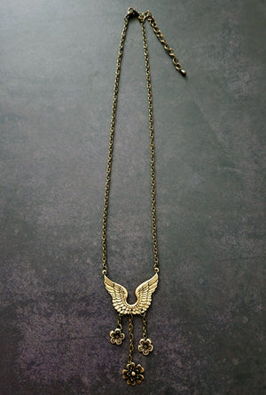 angel wing flower necklace