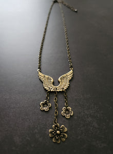 angel wing flower necklace