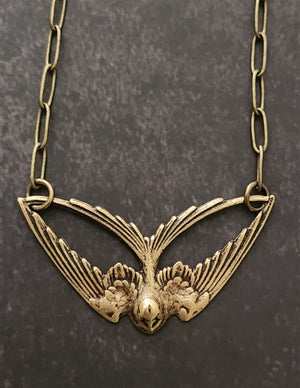 geo swallow necklace
