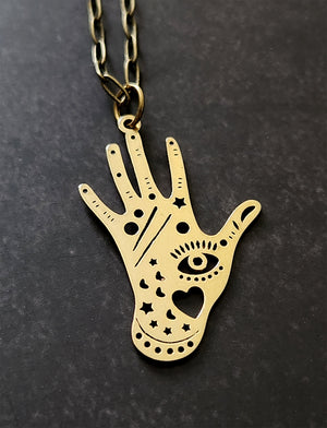 mystical seeing hand necklace