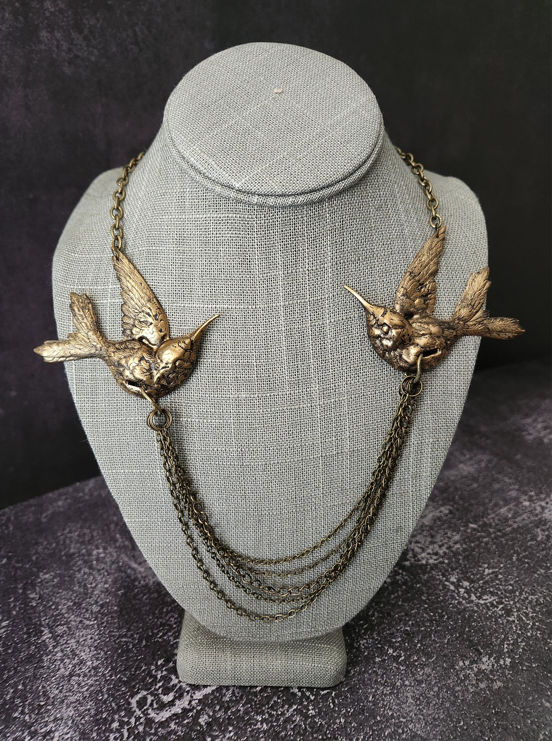 twin hummingbirds necklace