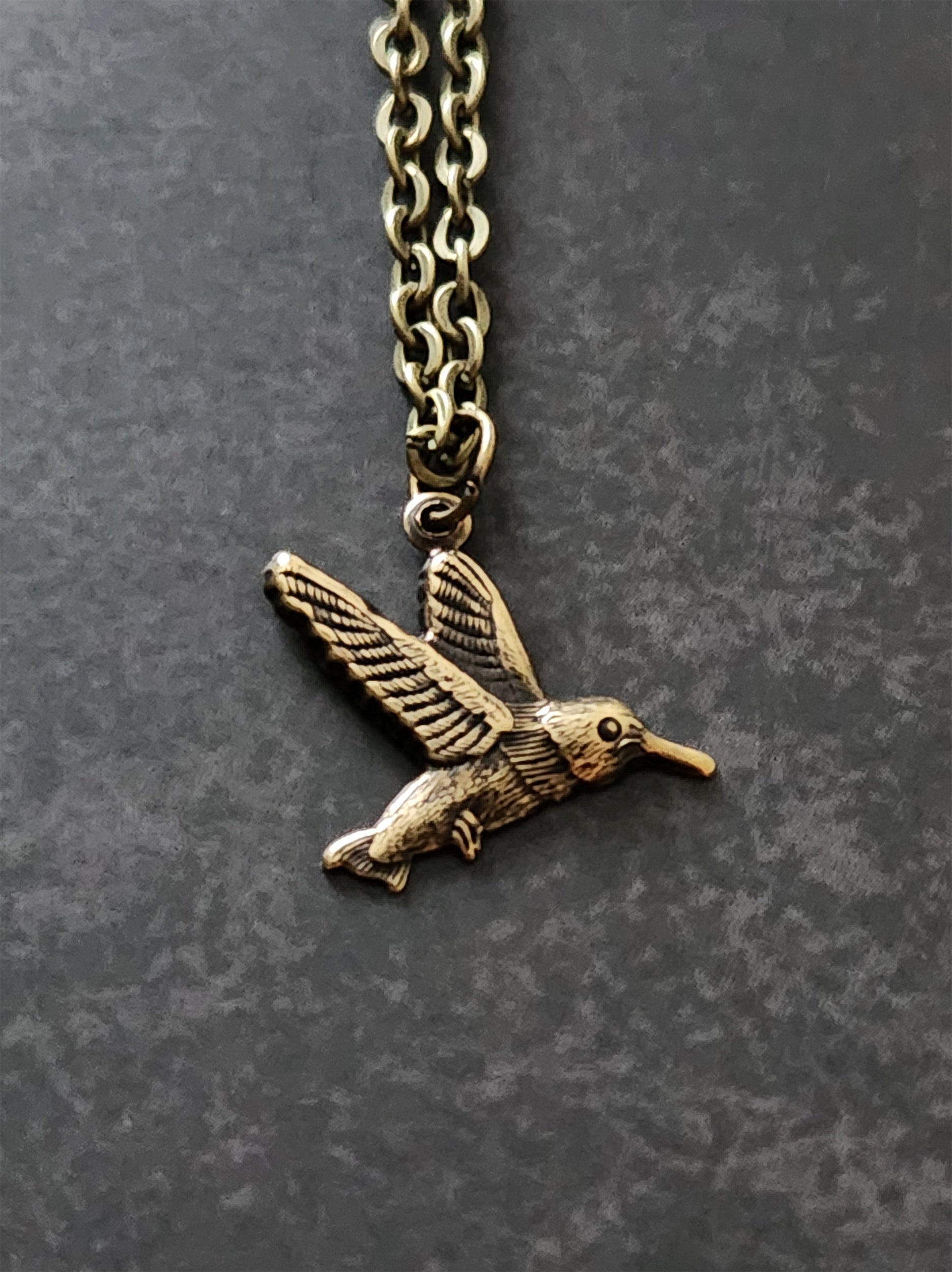 dainty hummingbird necklace