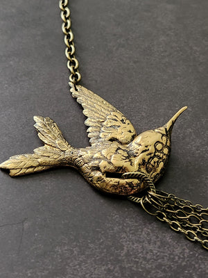 twin hummingbirds necklace