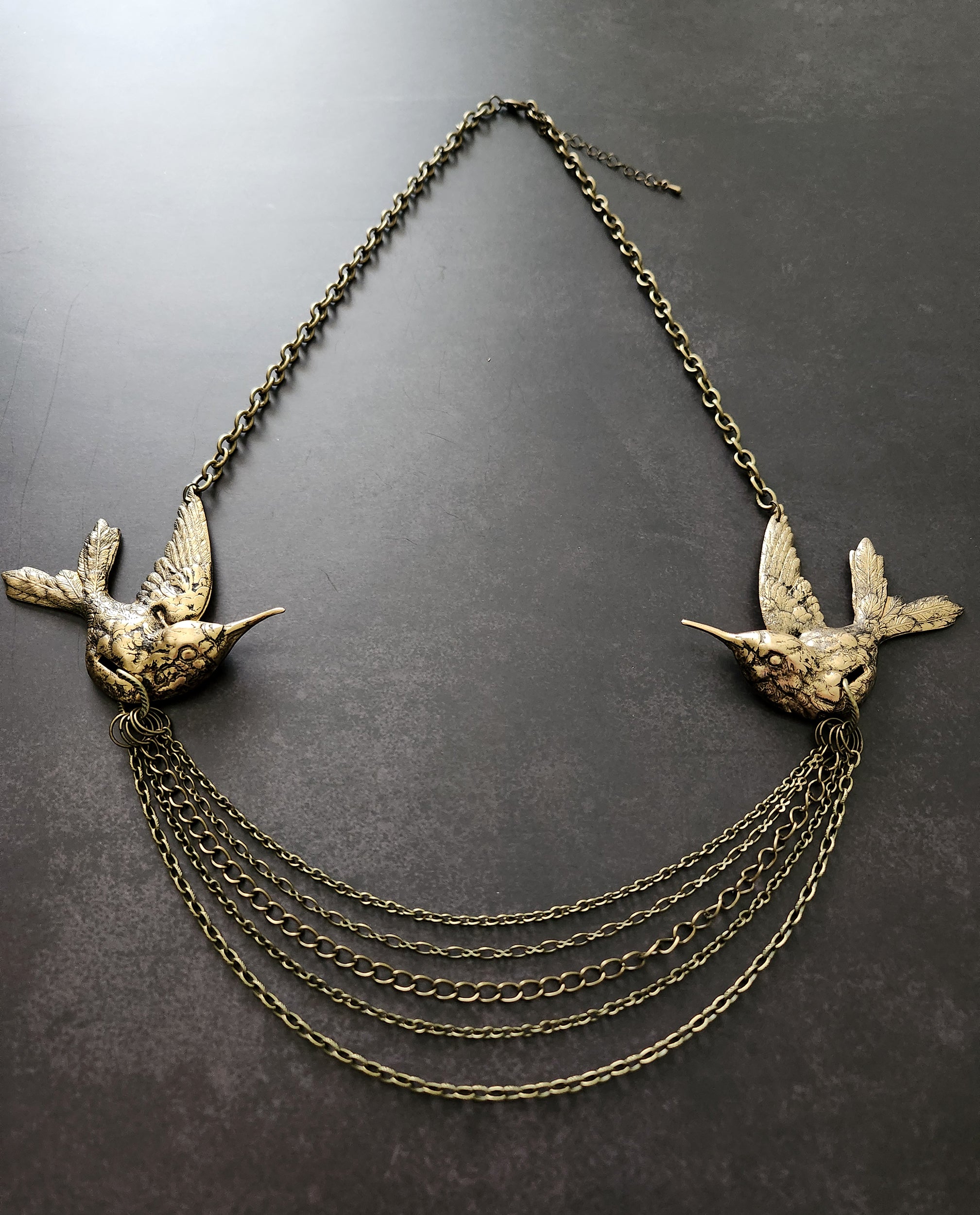 twin hummingbirds necklace