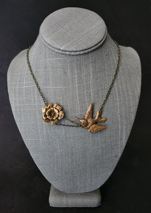 lil hummingbird flower necklace