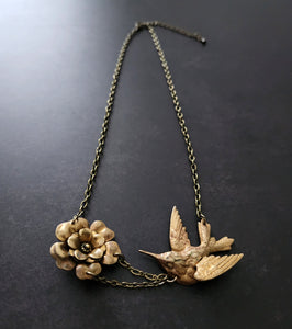 lil hummingbird flower necklace