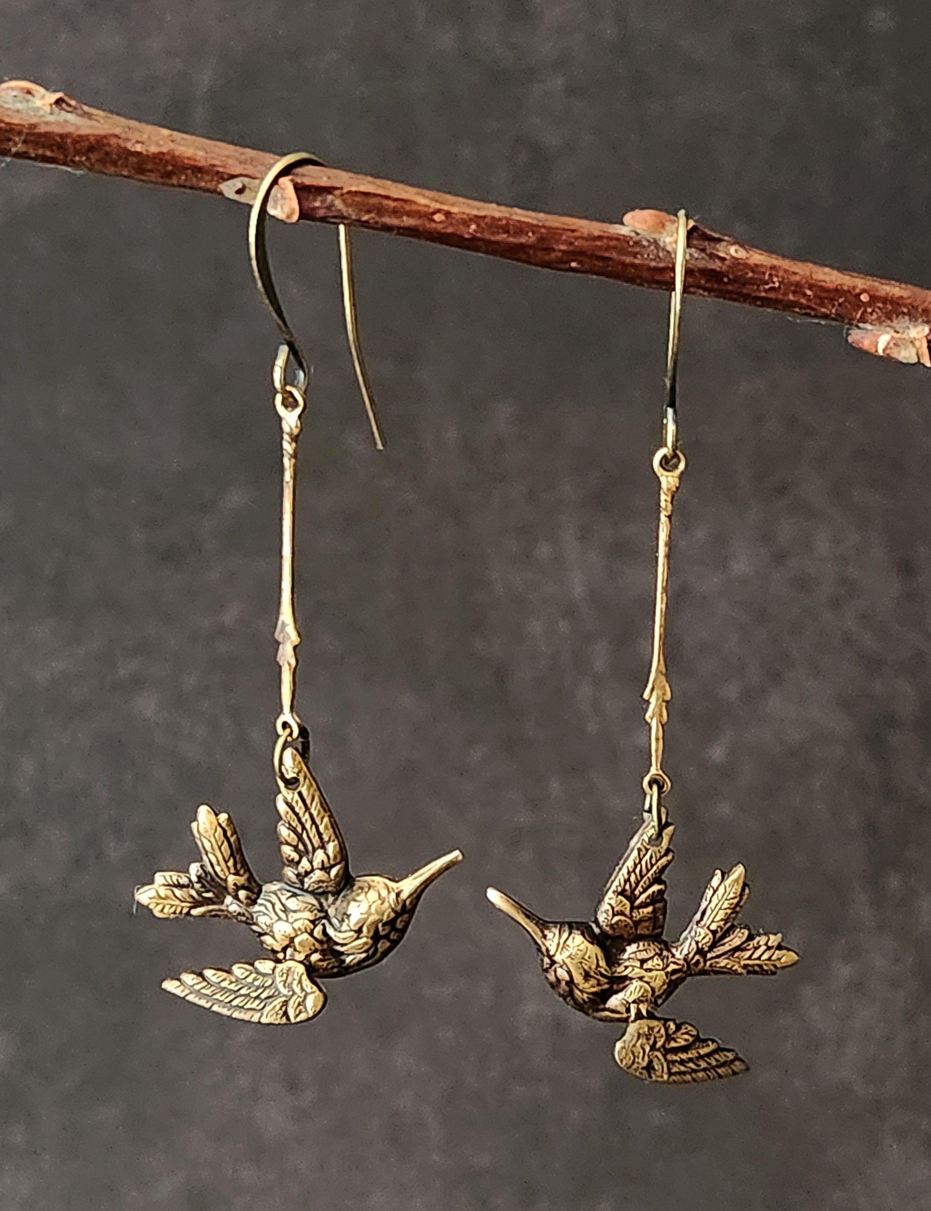 dainty hummingbird earrings