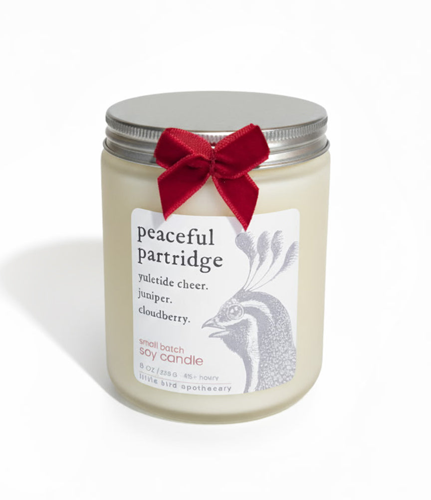 peaceful partridge ~ soy candle.