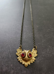 ruby eye owl necklace