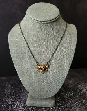 ruby eye owl necklace