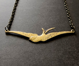 dainty swallow necklace