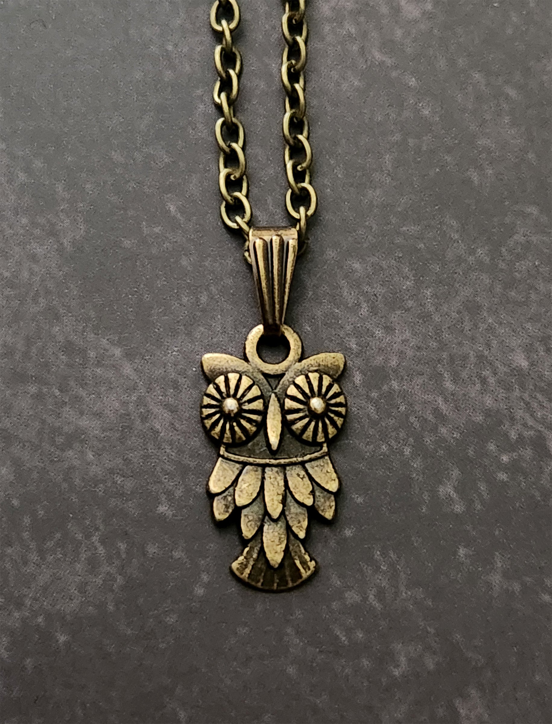 teeny owl necklace