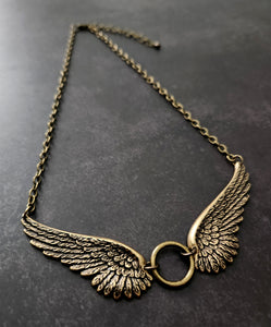 double angel wings necklace